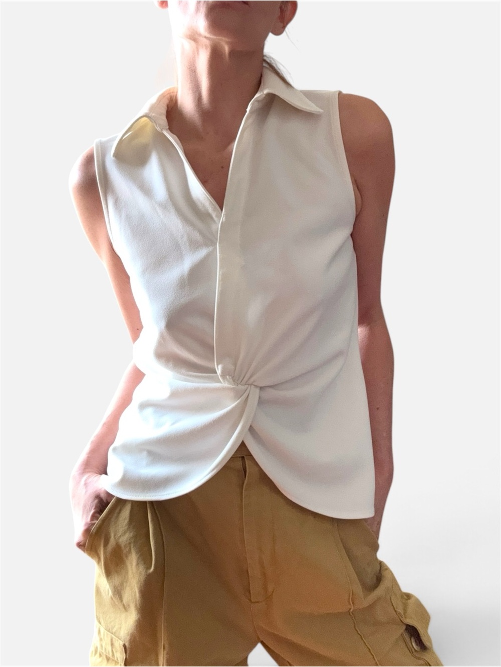 Calvin Klein Summer 2026 Scuba Crepe Twist-front top XS